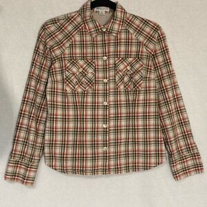 Pendleton Women’s Plaid Shirt Collared Pockets Multicolor Cotton Sz P